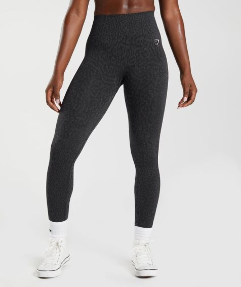 Women's Gymshark Adapt Animal Seamless Leggings Black | NZ 2GTSOX